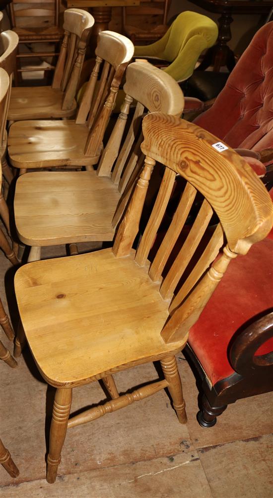 Set of 8 pine chairs